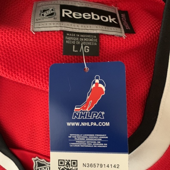 CHICAGO BLACKHAWKS team jersey vintage HULL name on back Size L NEW , Red - Picture 3 of 12